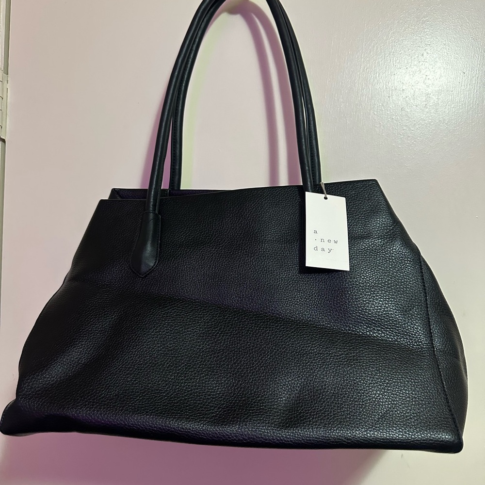 A New Day Elegant Black Tote. Purse handbag satchel.